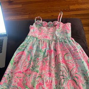 Lilly Pulitzer Girls Bellamy Dress in Blue Bali